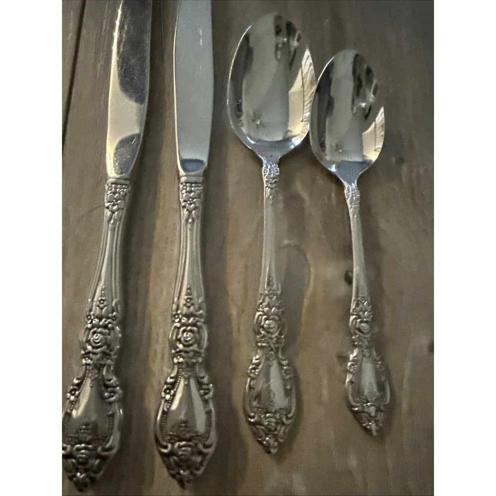 4 PCs Oneida Wordsworth Stainless Glossy USA Silverware Flatware‎ Lot